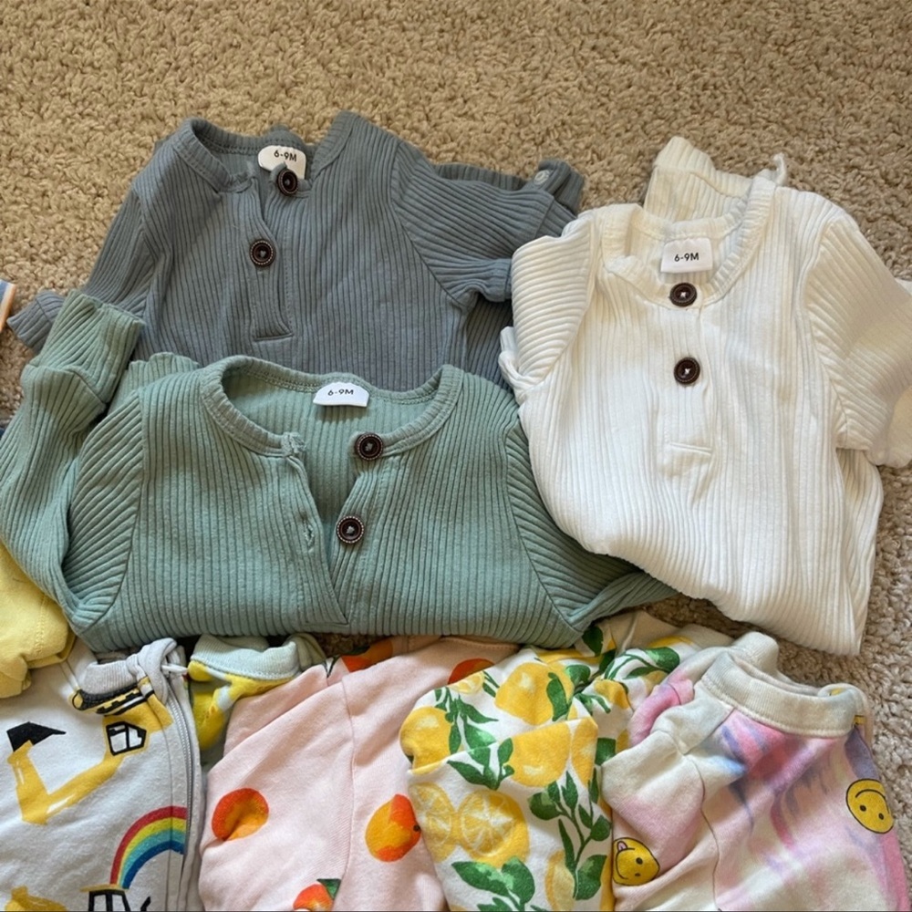 3 ribbed rompers